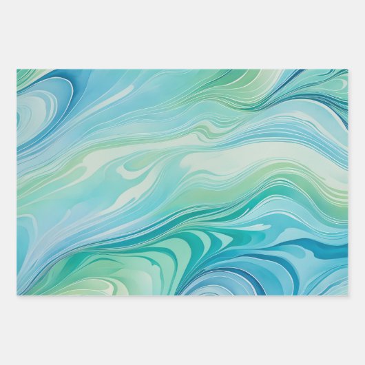 Kleurrijke gemarmerde papieren kunst inpakpapier v (Voorkant 2)