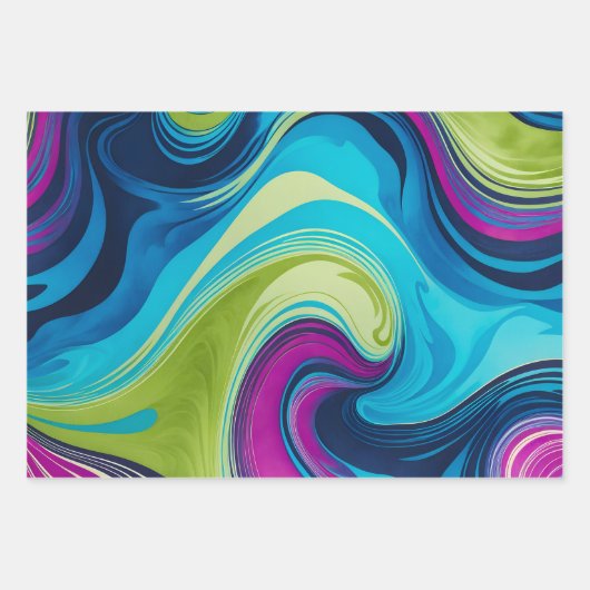 Kleurrijke gemarmerde papieren kunst inpakpapier v (Voorkant 3)