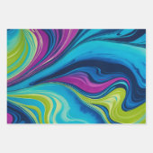 Kleurrijke gemarmerde papieren kunst inpakpapier v (Voorkant 2)