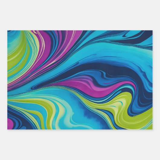 Kleurrijke gemarmerde papieren kunst inpakpapier v (Voorkant 2)