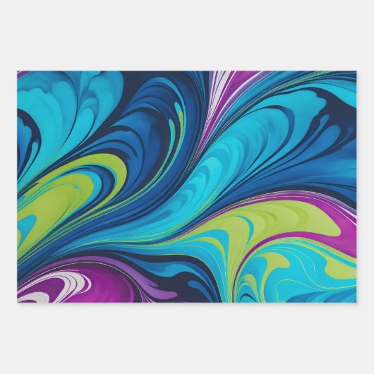Kleurrijke gemarmerde papieren kunst inpakpapier v (Voorkant)