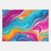 Kleurrijke gemarmerde papieren kunst inpakpapier v (Voorkant 3)