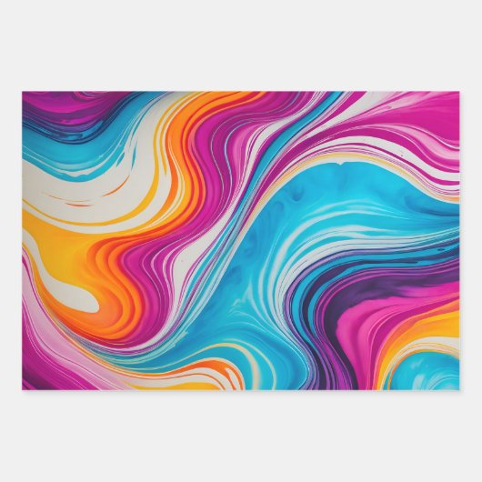 Kleurrijke gemarmerde papieren kunst inpakpapier v (Voorkant)