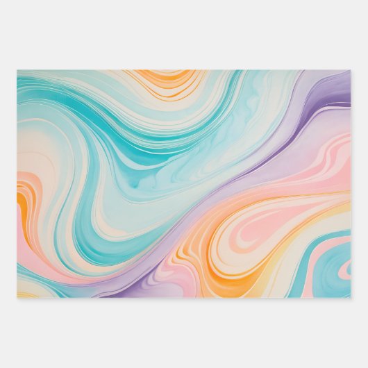 Kleurrijke gemarmerde papieren kunst inpakpapier v (Voorkant)