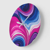 Kleurrijke gemarmerde papieren kunst wandklok (Hoek)