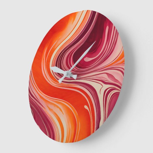 Kleurrijke gemarmerde papieren kunst wandklok (Hoek)