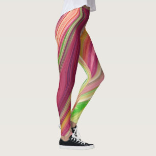 Kleurrijke gemarmerde vloeiende kleuren patroon leggings