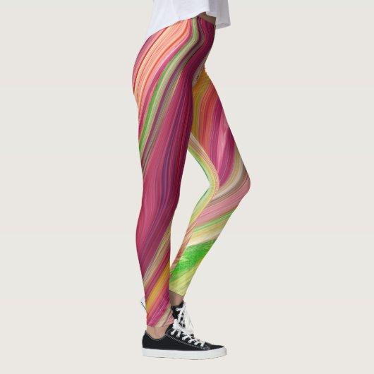 Kleurrijke gemarmerde vloeiende kleuren patroon leggings (Rechts)