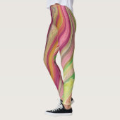 Kleurrijke gemarmerde vloeiende kleuren patroon leggings (Links)