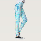 Kleurrijke gemarmerde wervelingen patroon leggings (Rechts)