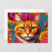 Kleurrijke gember kat briefkaart! briefkaart (Voorkant / Achterkant)