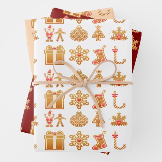 Kleurrijke gember Ornamenten Inpakpapier Vel (In situ)