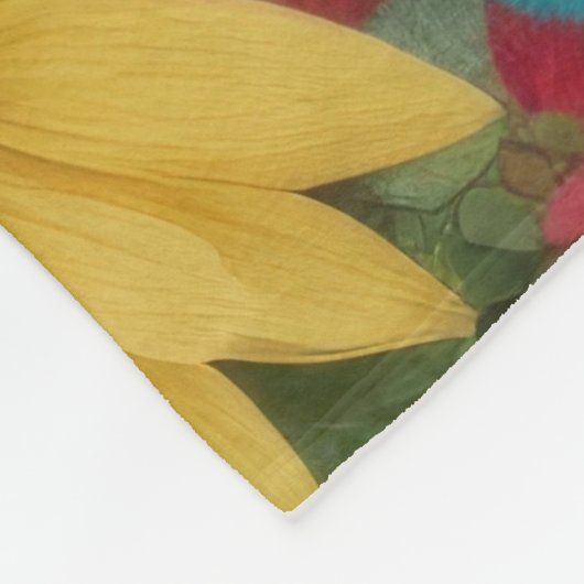 Kleurrijke gemengde bloemen fleece deken (Hoek)