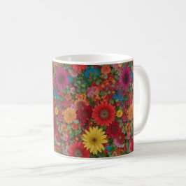 Kleurrijke gemengde bloemen koffiemok