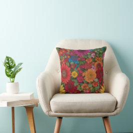 Kleurrijke gemengde bloemen kussen