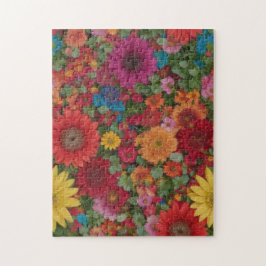 Kleurrijke gemengde bloemen legpuzzel
