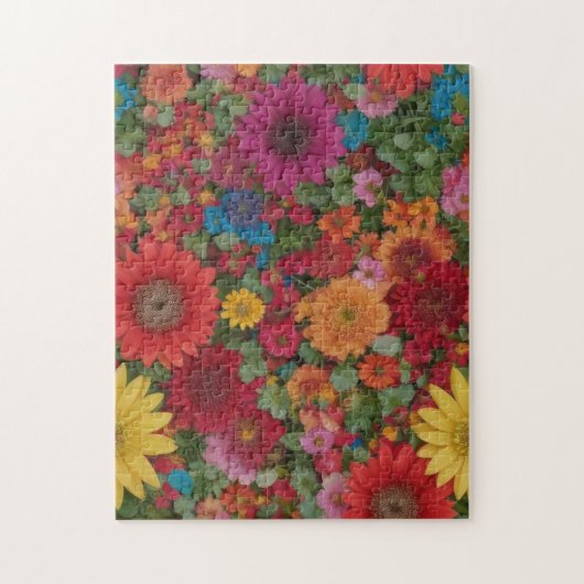 Kleurrijke gemengde bloemen legpuzzel (Verticaal)
