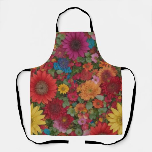 Kleurrijke gemengde bloemen schort (Voorkant)