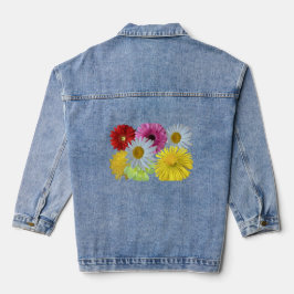Kleurrijke gemengde bloemenboeket denim jas jacket