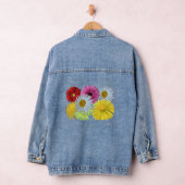 Kleurrijke gemengde bloemenboeket denim jas jacket (Hangar)