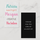 Kleurrijke gemengde lettertypen / subtiele textuur visitekaartje (Voorkant / Achterkant)