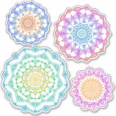 Kleurrijke gemengde mandala set sticker (Voorkant)