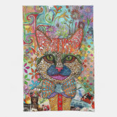 Kleurrijke Gemengde Media Cat Kitten Keukenhanddoe Theedoek (Verticaal)