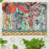 Kleurrijke gemengde media octopus keukenhanddoeken (Gevouwen)