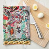 Kleurrijke gemengde media octopus keukenhanddoeken (Quarter Fold)