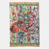 Kleurrijke gemengde media octopus keukenhanddoeken (Verticaal)