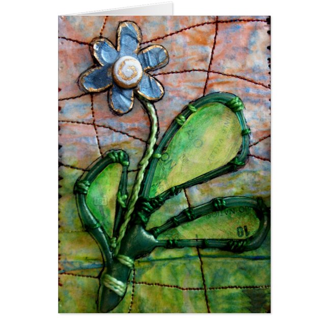 Kleurrijke gemengde mediabloem (Voorkant)