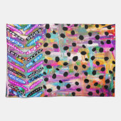 Kleurrijke gemengde medialijnen en Stippen keukenh Theedoek (Horizontaal)