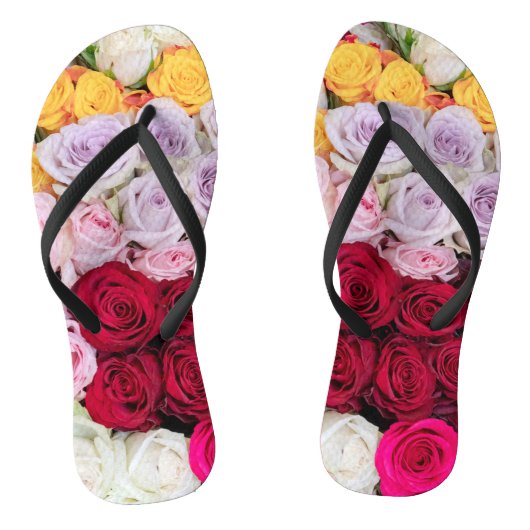 Kleurrijke Gemengde Rozen Teenslippers (Voetbed)