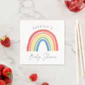 Kleurrijke genderneutrale Boho Rainbow Baby shower Servet (Insitu)