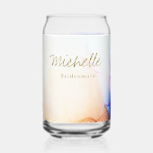 Kleurrijke genoemd bruidsmeisje bruiloft blikvorm glas (Voorkant)