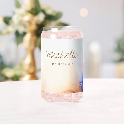 Kleurrijke genoemd bruidsmeisje bruiloft blikvorm glas (Insitu (Huwelijk))