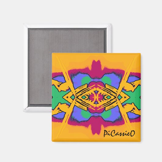 Kleurrijke Geo Diamond Design Magnet (Voorkant / Achterkant)