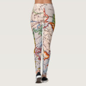 Kleurrijke Geografische Wereldkaart Leggings (Achterkant)