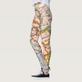 Kleurrijke Geografische Wereldkaart Leggings (Links)