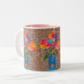 Kleurrijke Geometric Flower Art Coffee Mok (Voorkant links)