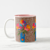 Kleurrijke Geometric Flower Art Coffee Mok (Links)