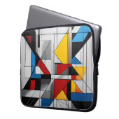 Kleurrijke geometrie chaos laptop sleeve (Voorkant Links)