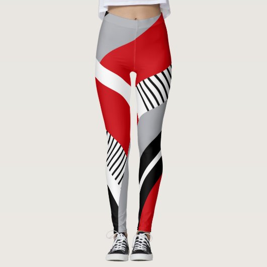 Kleurrijke geometrie leggings (Voorkant)