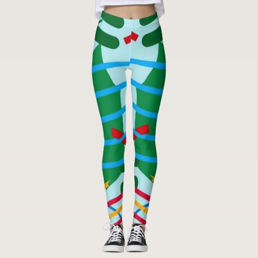 Kleurrijke Geometrie ontwerp Leggings (Voorkant)