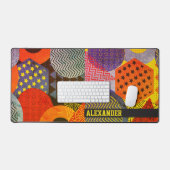 Kleurrijke geometrische aangepaste naam gaming bureaumat (Keyboard & Muis)