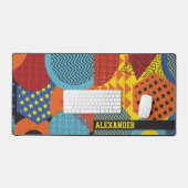 Kleurrijke Geometrische Aangepaste Naam Kinder Des Bureaumat (Keyboard & Muis)