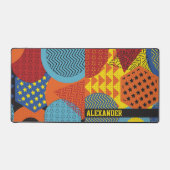 Kleurrijke Geometrische Aangepaste Naam Kinder Des Bureaumat (Voorkant)