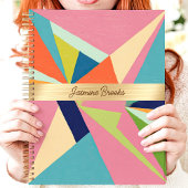 Kleurrijke Geometrische Abstracte Aangepaste Naam Planner