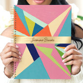 Kleurrijke Geometrische Abstracte Aangepaste Naam Planner
