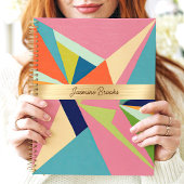 Kleurrijke Geometrische Abstracte Aangepaste Naam Planner